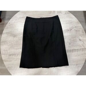 Minimalist Black Midi Skirt | Trapeze Petite Size 0 | Tailored & Chic